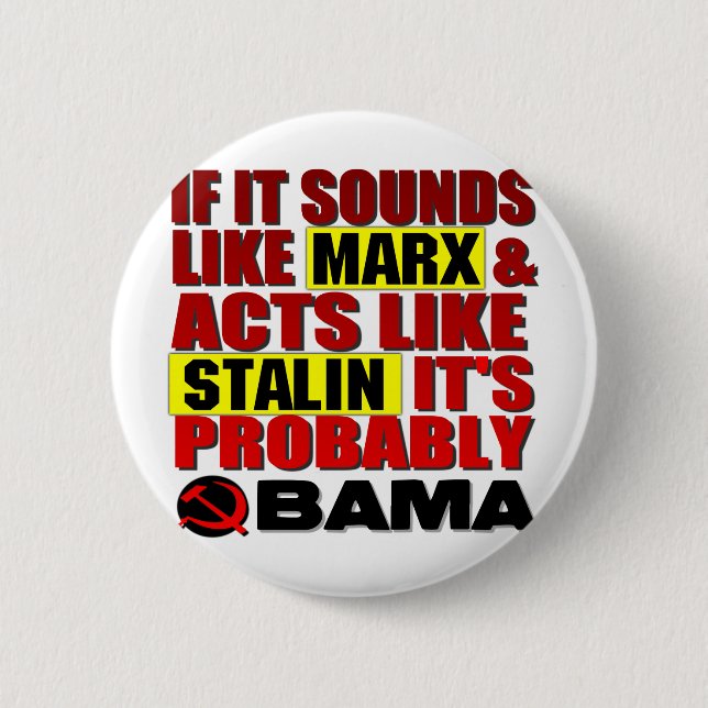 Marx, Stalin? Obama! Button (Vorderseite)