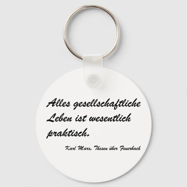 Marx Thesen Feuerbach Schlüsselanhänger (Vorderseite)