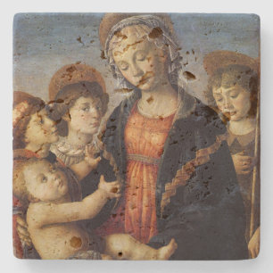 Mary and Baby Jesus With Angels Christmas Steinuntersetzer