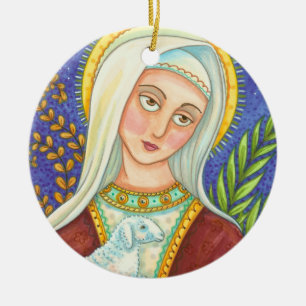 Mary and Lamb CHRISTMAS ORNAMENT