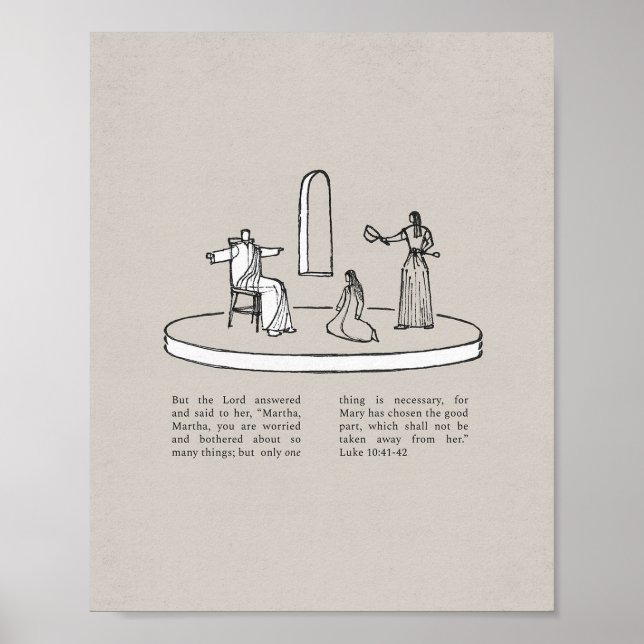 Mary and Martha with Jesus - New Testament Bible Poster (Vorne)