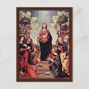 Mary and Saints: St. Catherine St. Margaret St. Jo Postkarte