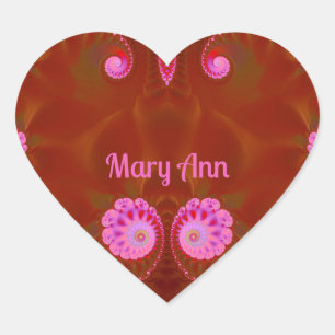 MARY ANN COOL! ~ PINK SPIN ~ Helles Design ~ Herz-Aufkleber