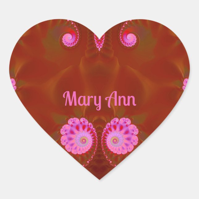 MARY ANN COOL! ~ PINK SPIN ~ Helles Design ~ Herz-Aufkleber (Vorderseite)