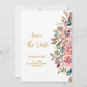 MARY Aquarell-Rose Smaragdgrün Save The Date