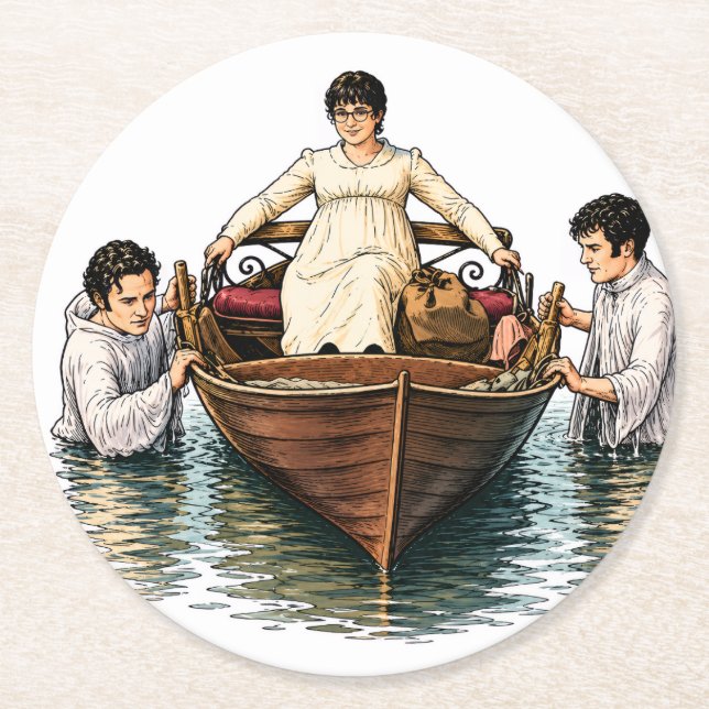 Mary Bennets ultimative Bootsfahrt  Runder Pappuntersetzer (Vorderseite)