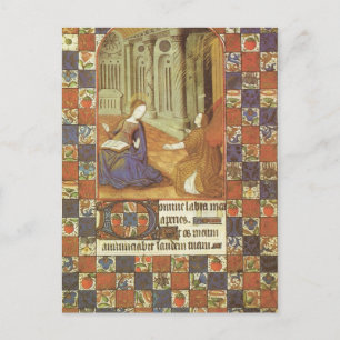 Mary besucht ihren Cousin Elizabeth, mittelalterli Postkarte