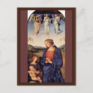 Mary bewundert das Kind mit dem Erzengel Gabriel Postkarte