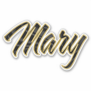 Mary black gold Lettering Aufkleber Sticker