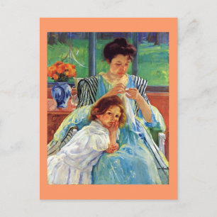 Mary Cassatt art: Junge Mutter, Cassatmalerei Postkarte