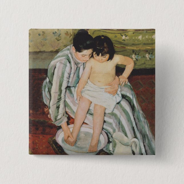 Mary Cassatt Child's Bath Painting Button (Vorderseite)
