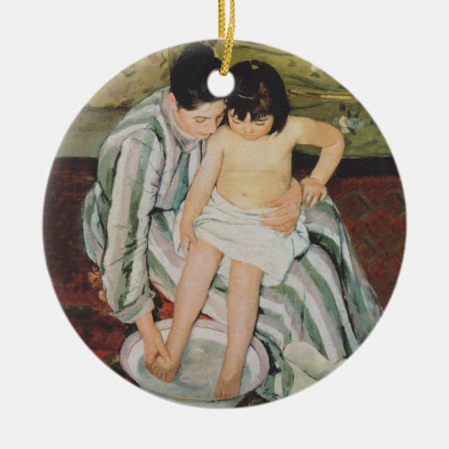 Mary Cassatt Child's Bath Painting Keramikornament (Vorne)