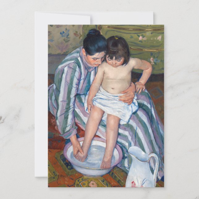 Mary Cassatt - Das Kinderbad / das Bad Einladung (Vorderseite)