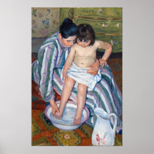 Mary Cassatt - Das Kinderbad / das Bad Poster