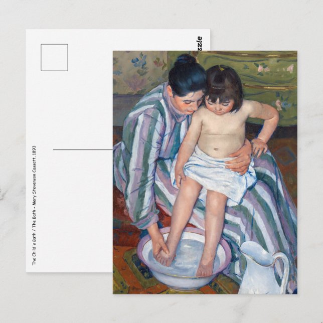 Mary Cassatt - Das Kinderbad / das Bad Postkarte (Vorne/Hinten)