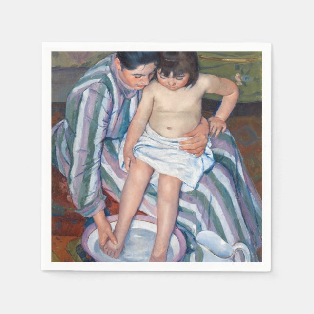 Mary Cassatt - Das Kinderbad / das Bad Serviette (Vorderseite)