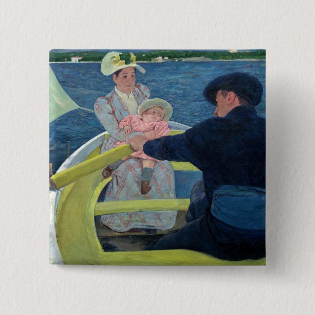 Mary Cassatt - Das Party für Boote Button (Vorderseite)