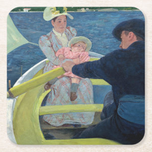 Mary Cassatt - Die Bootsfahrt Rechteckiger Pappuntersetzer