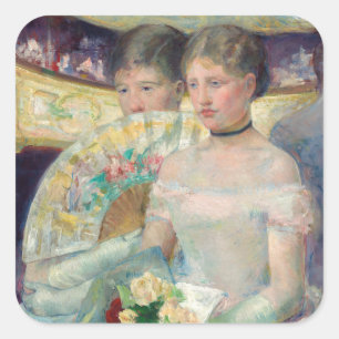 Mary Cassatt - Die Loge Quadratischer Aufkleber
