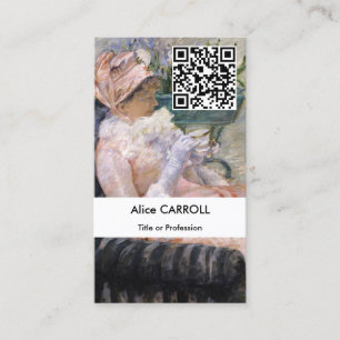 Mary Cassatt - Die Tasse Tee - QR Code Visitenkarte