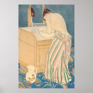 Mary Cassatt - Frau beim Baden Poster