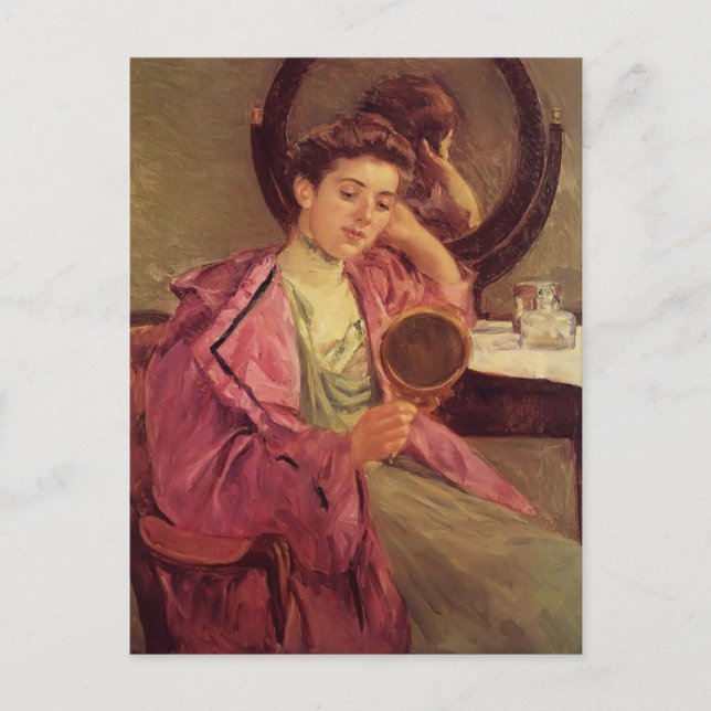 Mary Cassatt - Frau in ihrer Toilette Postkarte (Vorderseite)