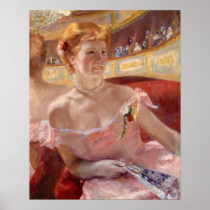 Mary Cassatt - Frau mit Perlenkette in einer Loge Poster