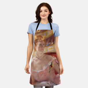 Mary Cassatt - Frau mit Perlenkette in einer Loge Schürze