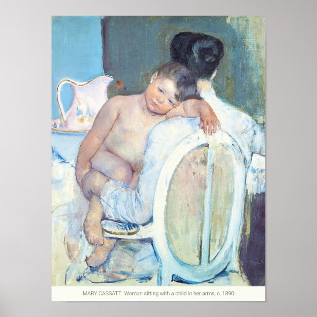 Mary Cassatt Frau sitzend mit Kinderwaffen CC1205 Poster (Vorne)
