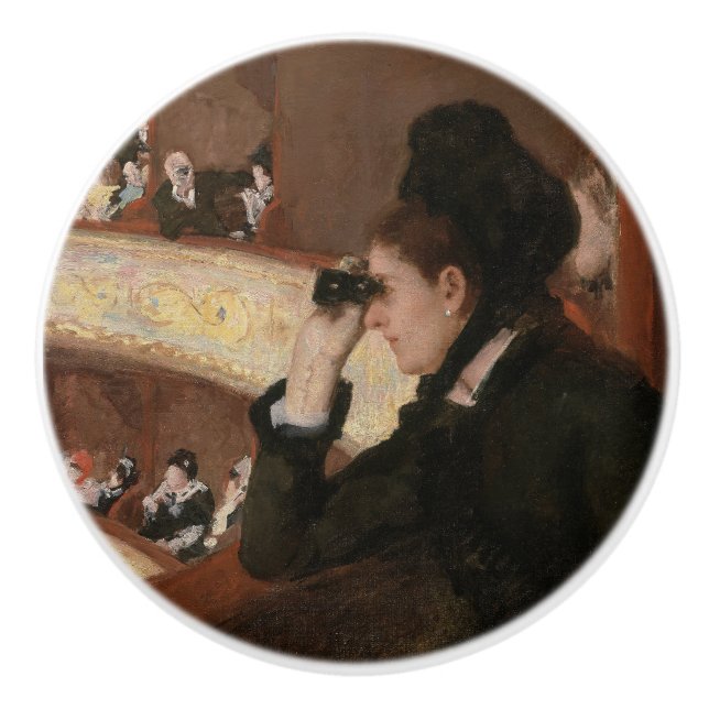Mary Cassatt - In Loge Keramikknauf (Vorderseite)