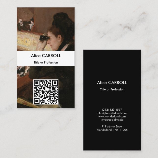 Mary Cassatt - In Loge - QR-Code Visitenkarte (Vorne/Hinten)