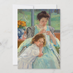 Mary Cassatt - Junge Mutter beim Nähen Einladung