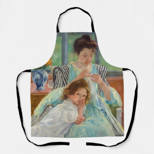 Mary Cassatt - Junge Mutter beim Nähen Schürze