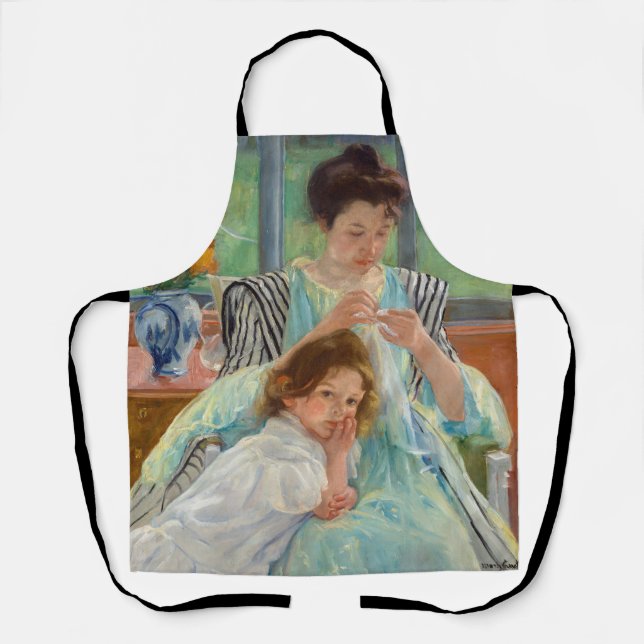 Mary Cassatt - Junge Mutter beim Nähen Schürze (Vorderseite)