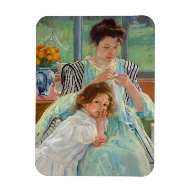Mary Cassatt - Jungmütternähen Magnet (Vertikal)
