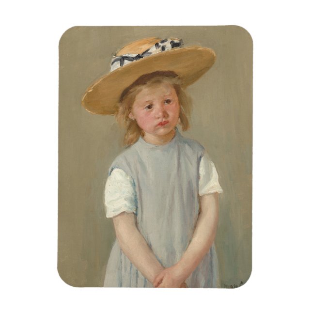 Mary Cassatt - Kind in einem Strohhut Magnet (Vertikal)