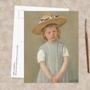 Mary Cassatt - Kind in einem Strohhut Postkarte