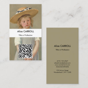 Mary Cassatt - Kind in einem Strohhut - QR-Code Visitenkarte