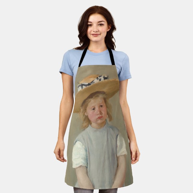 Mary Cassatt - Kind in einem Strohhut Schürze (Getragen)