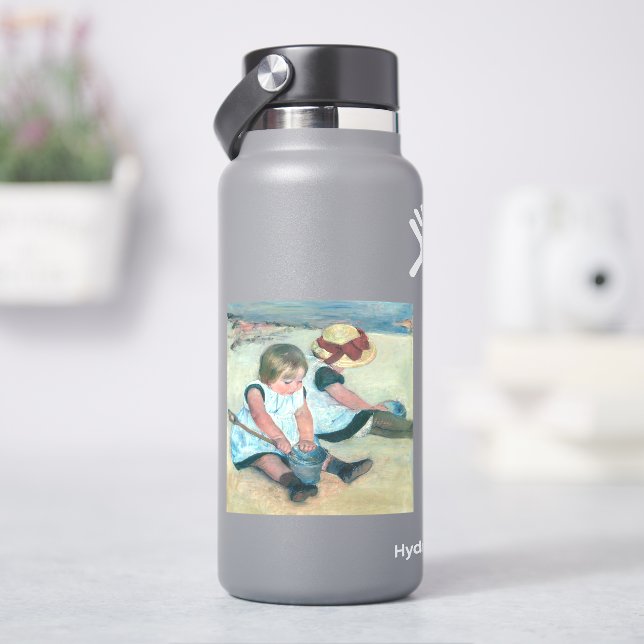 Mary Cassatt - Kinder, die am Strand spielen Aufkleber (HydroFlask)