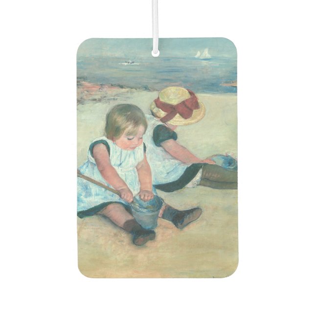 Mary Cassatt - Kinder, die am Strand spielen Autolufterfrischer (Vorderseite)