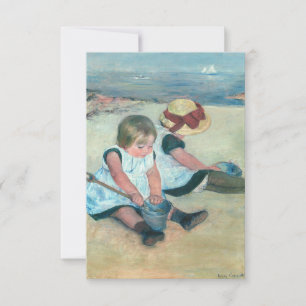 Mary Cassatt - Kinder, die am Strand spielen Dankeskarte