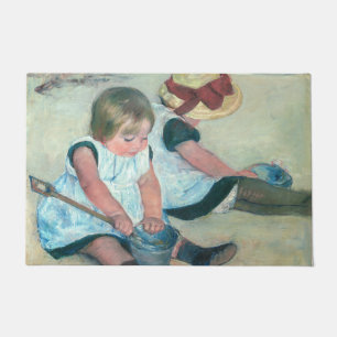 Mary Cassatt - Kinder, die am Strand spielen Fußmatte