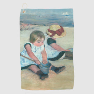 Mary Cassatt - Kinder, die am Strand spielen Golfhandtuch