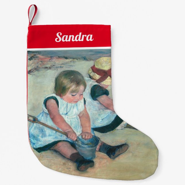 Mary Cassatt - Kinder, die am Strand spielen Kleiner Weihnachtsstrumpf (Vorderseite)