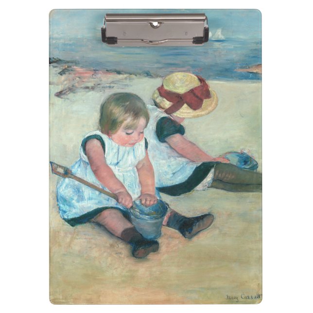 Mary Cassatt - Kinder, die am Strand spielen Klemmbrett (Vorderseite)