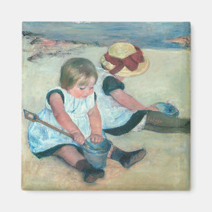 Mary Cassatt - Kinder, die am Strand spielen Magnet