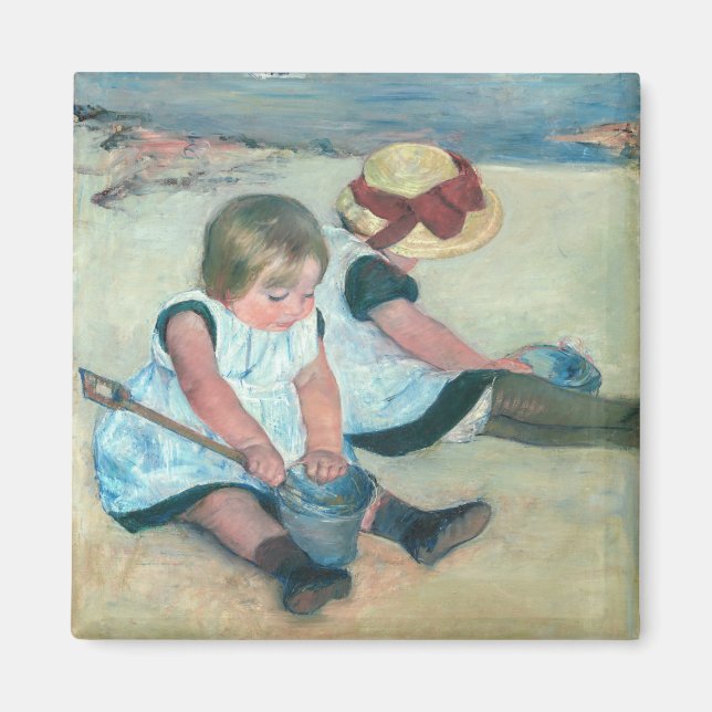 Mary Cassatt - Kinder, die am Strand spielen Magnet (Vorne)