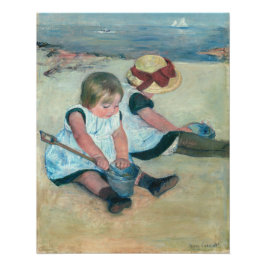 Mary Cassatt - Kinder, die am Strand spielen Poster