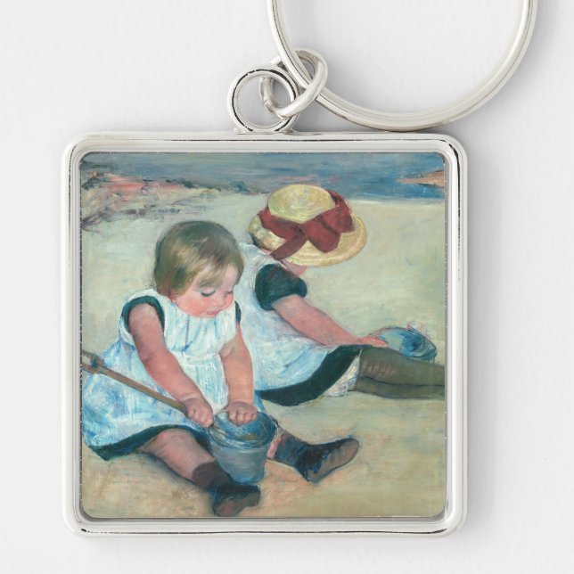 Mary Cassatt - Kinder, die am Strand spielen Schlüsselanhänger (Vorne)